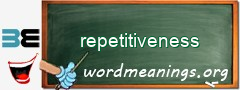 WordMeaning blackboard for repetitiveness